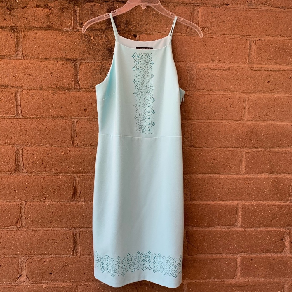 Teal Banana Republic dress.
